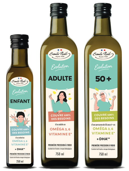 ÉMILE NOËL.  Nouvelle gamme d’huiles Évolution