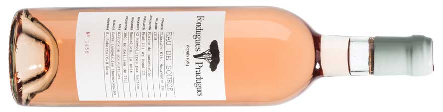 Le rosé de la semaine. Fondugues Pradugues. Eau de source rosé 2018