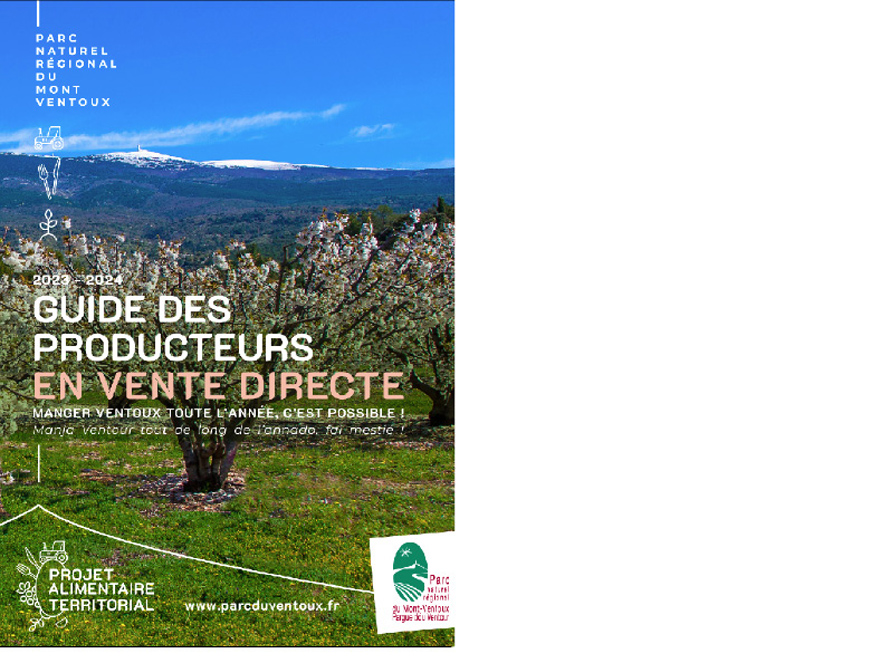 Parc naturel régional du mont-Ventoux. Guide des producteurs en vente directe