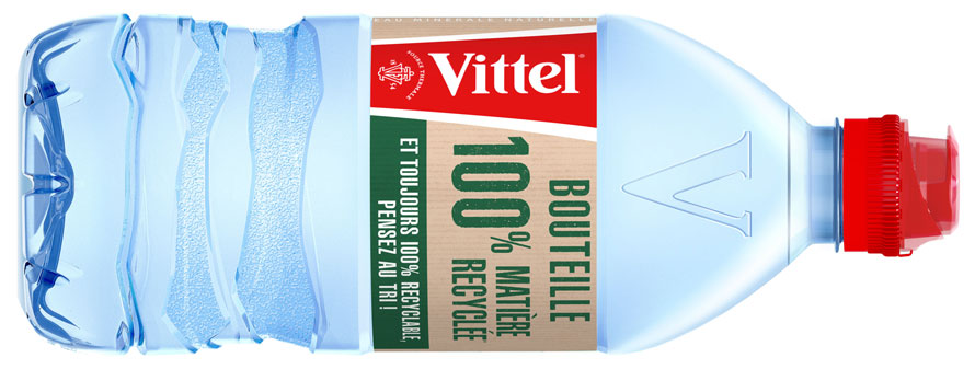 Vittel. La première bouteille d'eau 75cl fabriquée avec 100 % de plastique recyclé